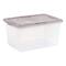 IRIS Clear Stackable Storage Boxes with Gray Lid